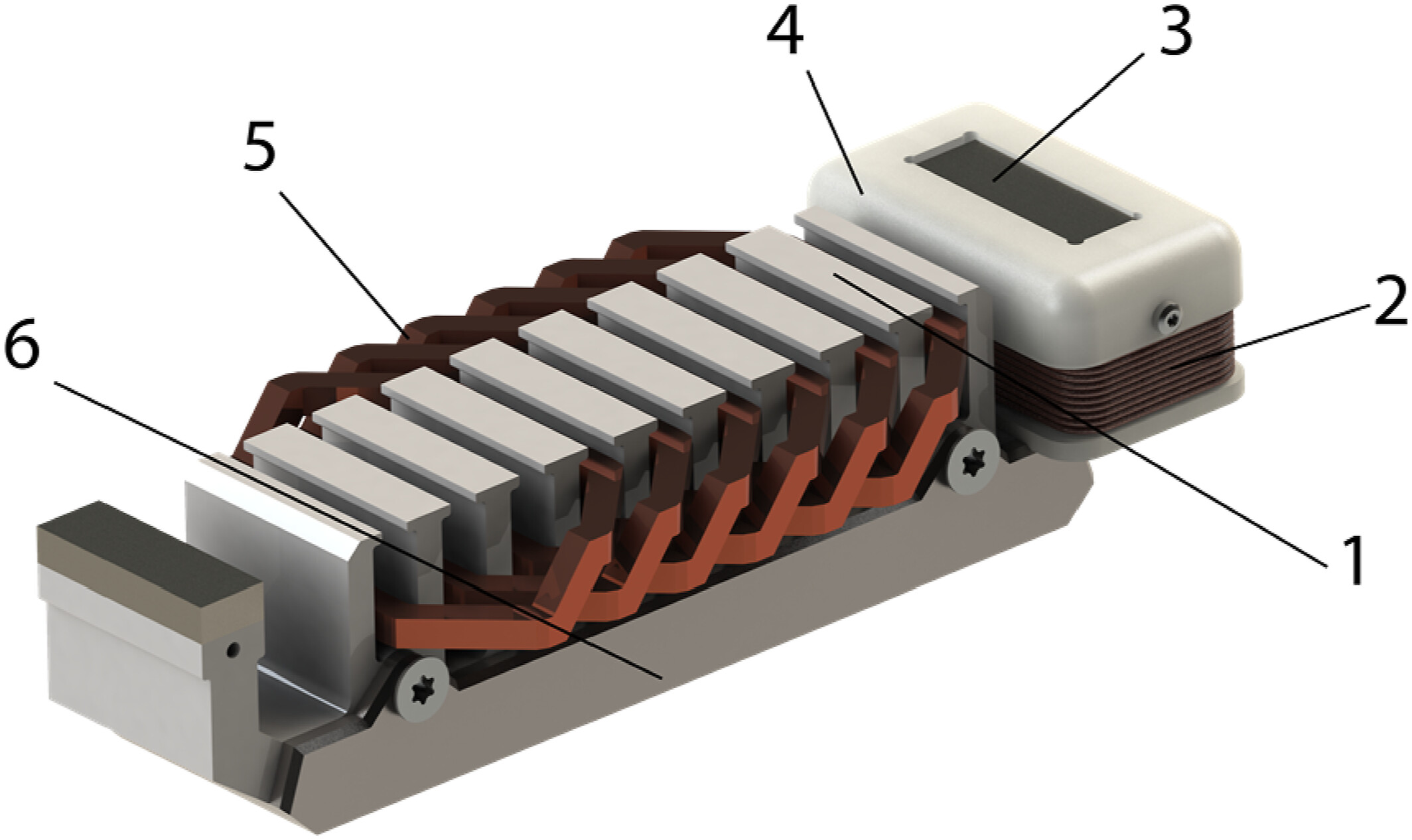 Hall effect sensor array on aluminium extrusion track